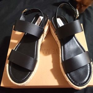 Steve Madden CiCi black leather sandals.